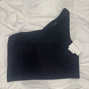 Beyond Yoga Spacedye The Bold Shoulder Cropped Tank in Darkest Night XL